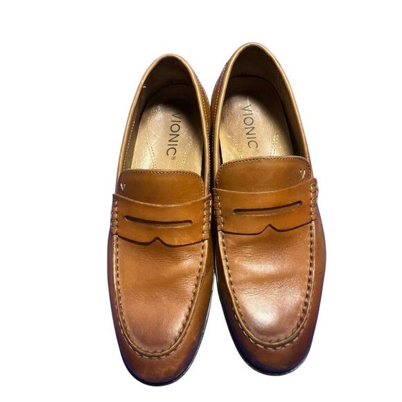 Vionic Men’s Brown Leather Loafers 8.5 - Picture 1 of 10